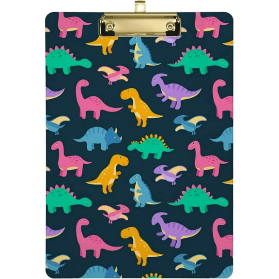 Coolnut 12"x9" Dinosaur Clipboard A4 Size Standard Size Clipboards Decorative Clipboard with Low Profile Metal Clip for Office, School, Nurses, Students