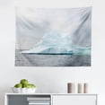 thumbnail image 1 of Ice Berg Tapestry, Arctic Environment Floating Glacier Oceanic Outdoor Scene Winter Season, Fabric Wall Hanging Decor for Bedroom Living Room Dorm, 2 Sizes, Azure Blue Multicolor, by Ambesonne, 1 of 1
