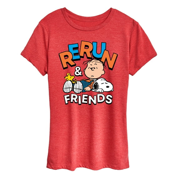 Peanuts - Rerun And Friends -Women's Short Sleeve Graphic T-Shirt