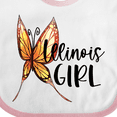 thumbnail image 4 of Inktastic Illinois Girl- Butterfly Girls Baby Bib, 4 of 4