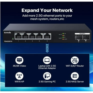 Tenda Technology Inc TEM2007X 5-port 2.5g Switch 2 10g Sfp