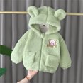 thumbnail image 4 of Toddler Coats for Boys 6t Baby Girls Boys Cartoon Letter Jacket Bear Ears Hooded Boy Thick Winter Jacket, 4 of 5