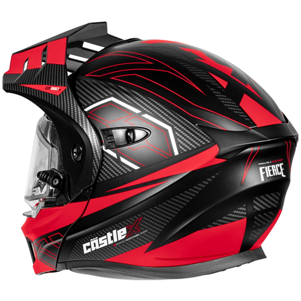 Castle CX950 V2 Fierce Modular Snow Helmet w/Electric Shield Black/Red MD