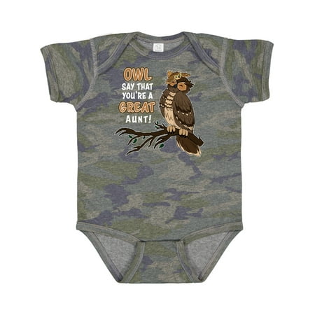 

Inktastic Cute Owl Family-Owl Say That You re a Great Aunt Gift Baby Boy or Baby Girl Bodysuit