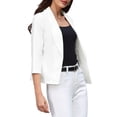 thumbnail image 4 of INSPIRE CHIC Women's 3/4 Sleeve Cardigan Blazer Shawl Collar Open Front Lightweight Stretchy Jackets White XL, 4 of 5