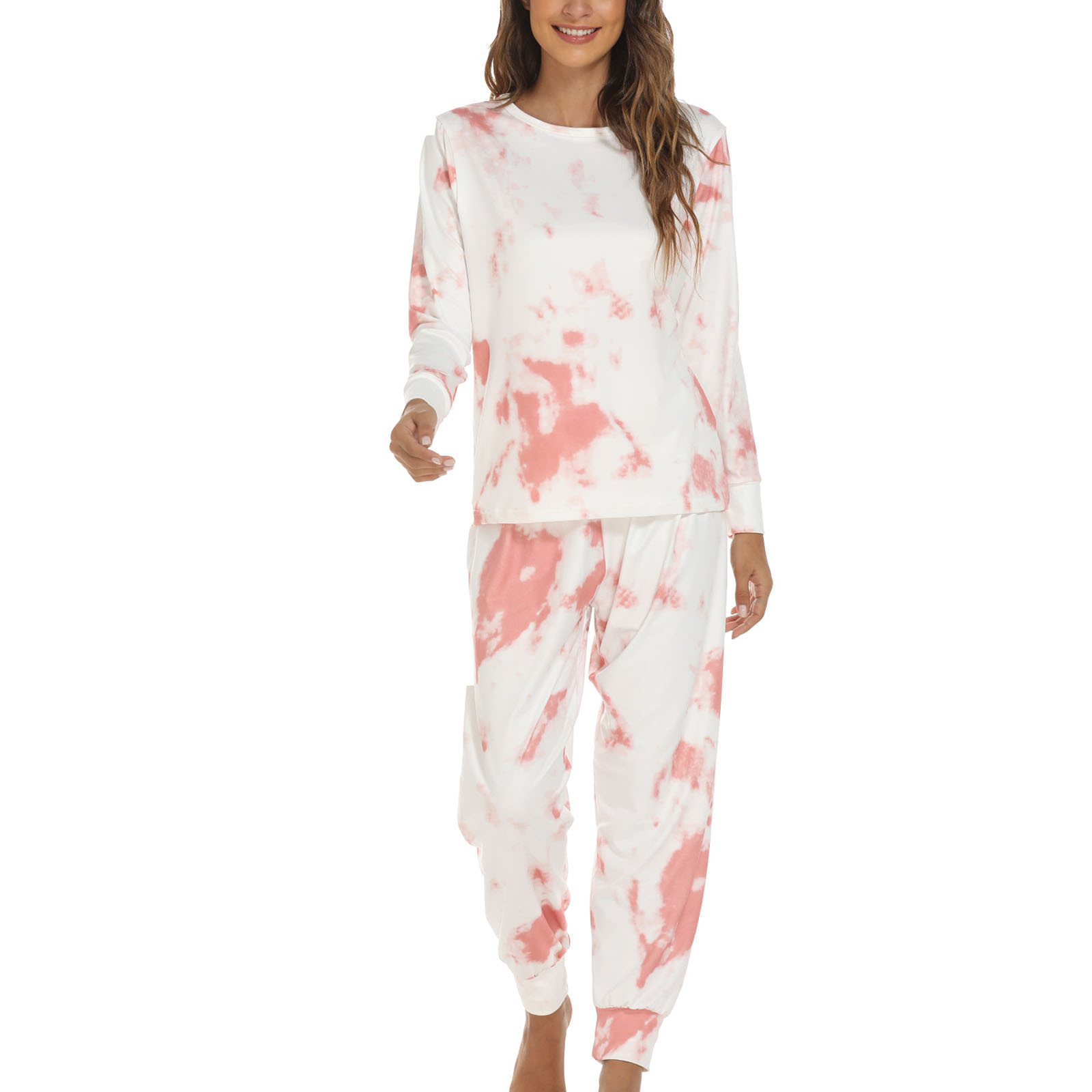 BELLZELY Womens Pajamas Plus Size Clearance Women Fashion Tie-Dye Print ...