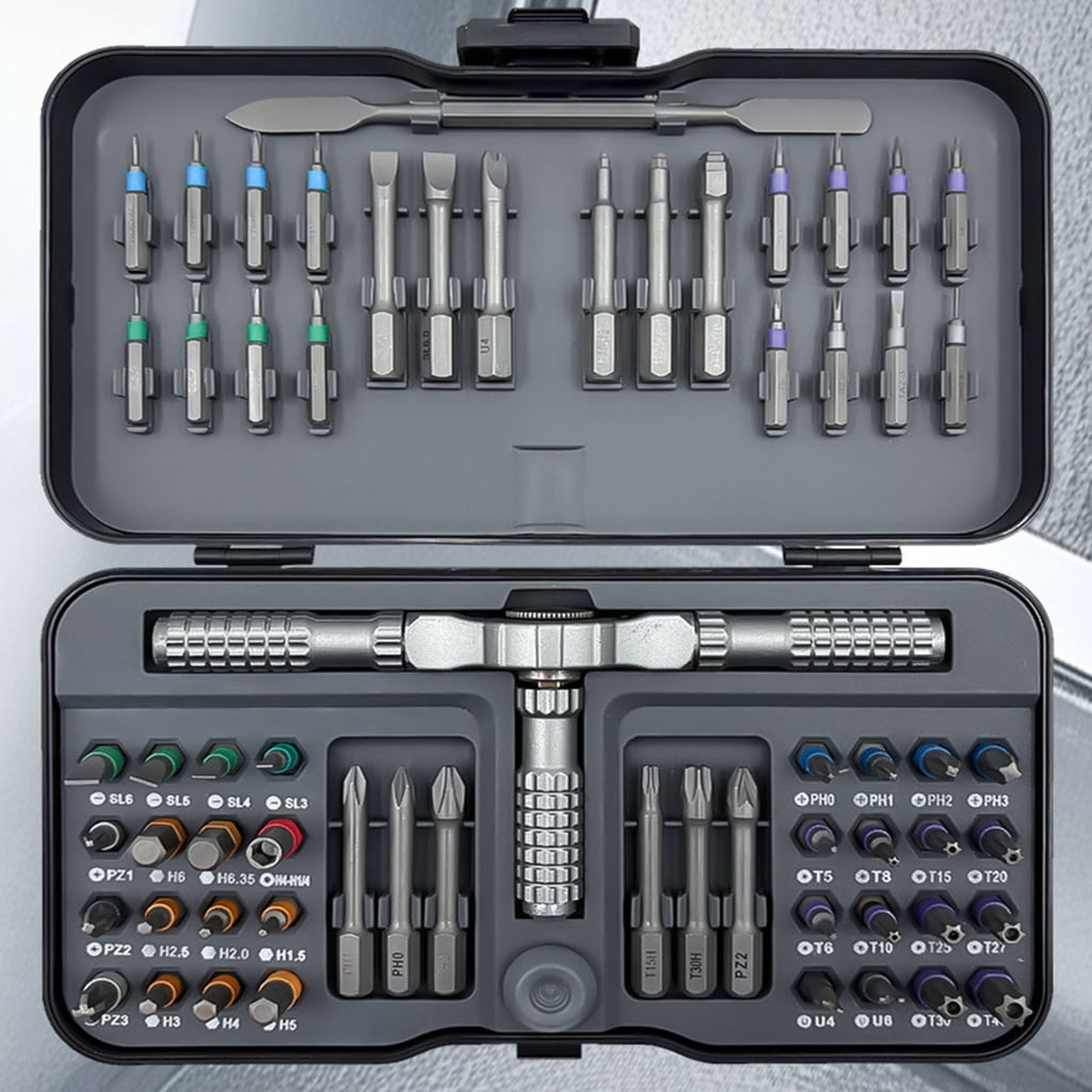 Screwdriver Set Ratcheting Screwdriver Set 65 in 1 Ratcheting Bit Multipurpose Manual
