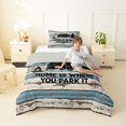 thumbnail image 4 of Manfei Retro Camper Twin Comforter Sets,Rustic Farmhouse Cabin Bedding Set,Brown Blue,Light Gray Reversible,2 Pieces,1 Comforter and 1 Pillowcase, 4 of 7