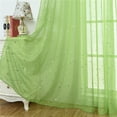 thumbnail image 5 of Home Fashion Sheer Curtains Grommets Romantic Silver Star Foil Window Treatment for Girl Bedroom Glitter Stars Thin and Curtains Panel Window Screening for Kids Room Size- 100*200CM (Green), 5 of 6