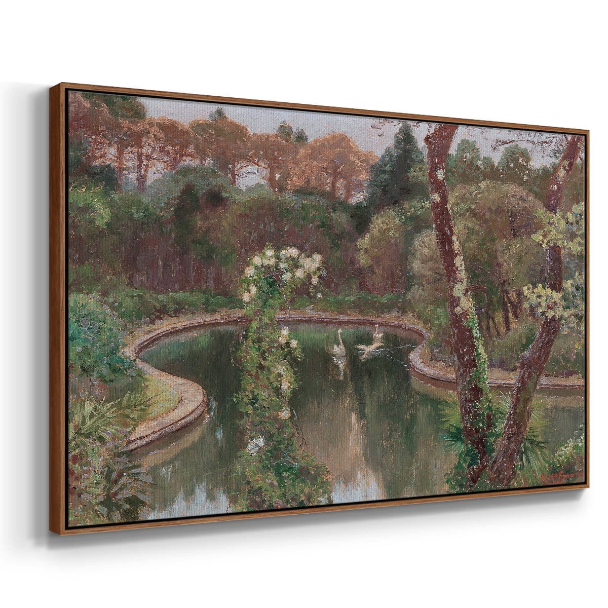 Vintage Landscape-CCCLXXII By Wexford Home Framed in Walnut Wood Gallery Wrapped Canvas 17 in. x 25 in.