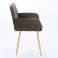 thumbnail image 5 of Teddy Fabric Upholstered Side Dining Chair with Metal Leg(Green teddy fabric+Beech Wooden Printing Leg),KD backrest, 5 of 5