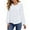 A White, variant on UVN Blouses for Women V Neck Long Sleeve Shirts Dressy Casual Ruffle Chiffon Tops