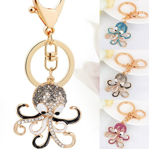 NaierhgOctopus Pendant Key Chain Keychain Ring Bag Purse Wallet Decor
