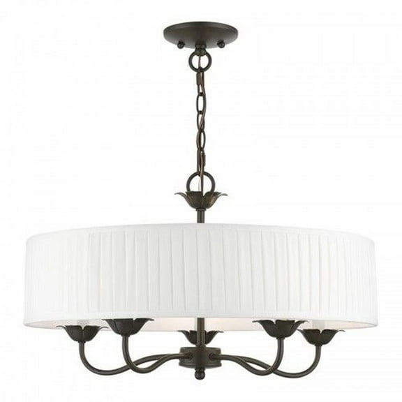 5 Light Pendant in Transitional Style-14 inches Tall and 23 inches Wide-English Bronze Finish Bailey Street Home 218-Bel-4615504