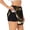Black, variant on Golden Lips Modern Sculpture for Double-layer Running Short for Women, Perfect for Gym, Tennis, and More, Featuring a Convenient Pocket-Small