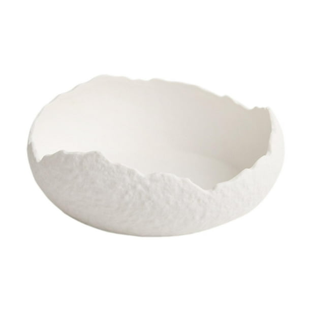 Plato de postre, platos decorativos de cerámica para la cena, plato moderno para servir aperitivos, Blanco