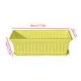 thumbnail image 2 of Resina rectangular maceta de drenaje agujero vegetal plantador de flores hogar jardín bandeja de planta amarillo 44x19x14cm 3 Piezas Yuarrent HA6722-07B, 2 of 6
