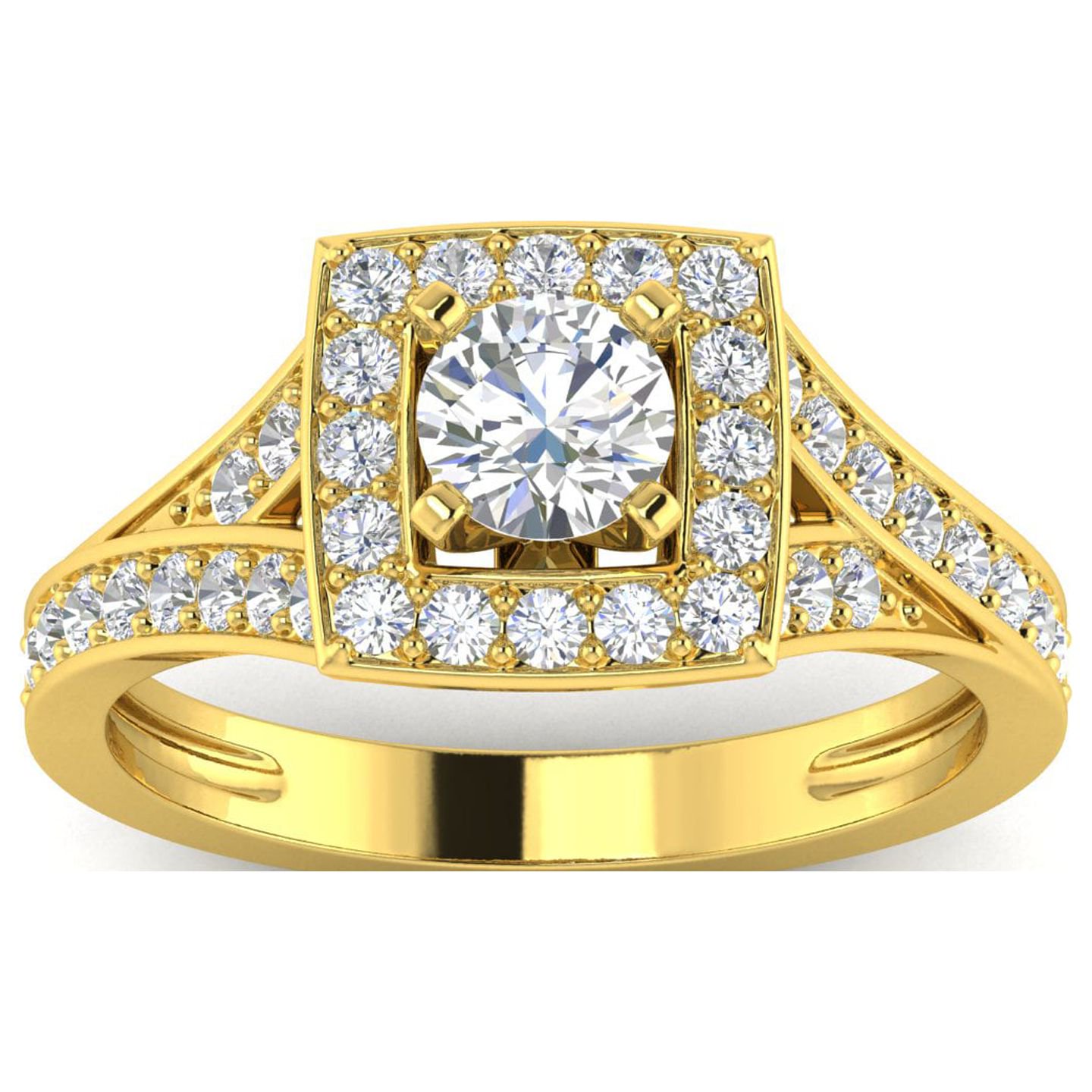 1.00 Carat TW Women's Diamond Engagement rings in 10k Yellow Gold (G-H, I1)