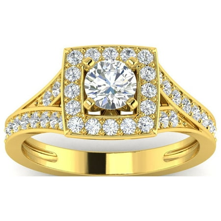 1.00 Carat TW Women's Diamond Engagement rings in 10k Yellow Gold (G-H, I1)