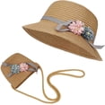 thumbnail image 1 of Pot Hat Sombrero de Paja - Cherry Blossom Khaki Sombrero Infantil (2-7 Años) + Bolsa Ormromra MZQ-0683-1, 1 of 8