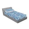 thumbnail image 2 of Ambesonne Floral Fitted Sheet & Pillow Sham Set, Middle Eastern Nature, Twinxl, Blue Navy and Green, 2 of 2