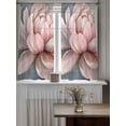 thumbnail image 4 of Pink Flowers Tier Curtains 45 Inch Length,Sheer Curtains for Bedroom Living Room Window Spring Country Pastoral Botanical Floral Small Half Window Kitchen Curtains & Drapes 27.5"x45" 2 Panels, 4 of 6