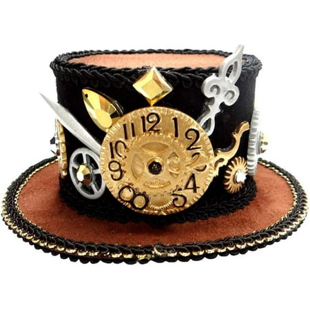 Mini Steampunk Victorian Top Hat And Gears Gear Ring Headband Costume