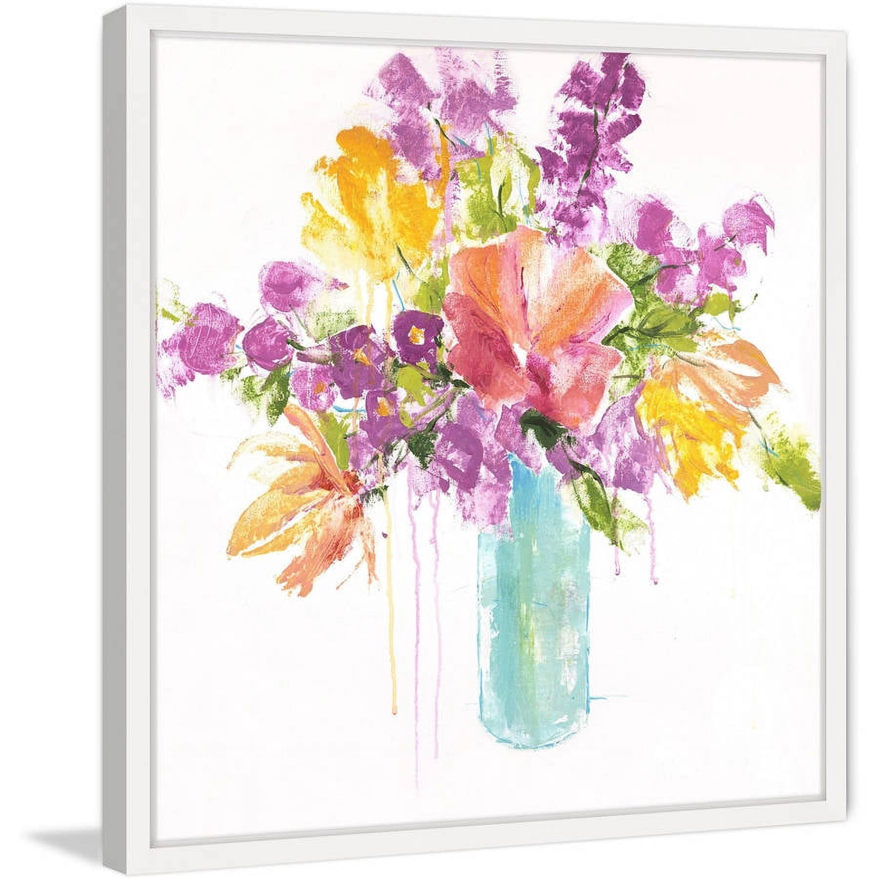 Marmont Hill - "Tropical Blooms" by Julie Joy Framed Painting Print