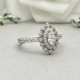 thumbnail image 2 of HeartsAndYou 2ct Engagement Ring for Women Marquise Cut Moissanite Dual Halo Vintage Inspired 18k White Gold over Silver, 2 of 7