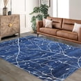 thumbnail image 7 of Haperlare Area Rugs Washable Rugs Non-Slip Stain Resistant Rugs Throw Floral Rug Boho Distressed Floor Mat, 4' x 6' Blue, 7 of 7