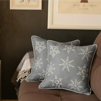 Apolena Christmas Snowflakes Throw Pillow Covers (Set of 2) Grey