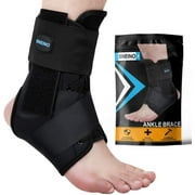 SNEINO Ankle Brace - Lightweight Adjustable Lace-up Ankle Support Stabilizer, Black, Medium