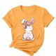 thumbnail image 5 of Camisetas de Cuello de Tripulación de Manga Corta para las Mujeres Cartas de Impresión de Pascua Camiseta de Manga Corta, Spandex de Poliéster, 5 of 5