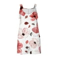 thumbnail image 4 of Summer Tank Top Romper for Women Casual Floral Print Short Jumpsuit with Pocket Tie Shoulder One Piece Workout Overalls, White, XXXL, 4 of 6