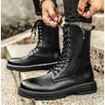 thumbnail image 4 of Men's Boots Fashion High Top Motorcycle Boots Waterproof Boots for Men, 4 of 15