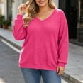 thumbnail image 4 of Enjoytime Plus Size Tops for Women Trendy Knit V-Neck Long Sleeve Shirts Loose Casual Fashion Fall Clothes 2026, 4 of 6