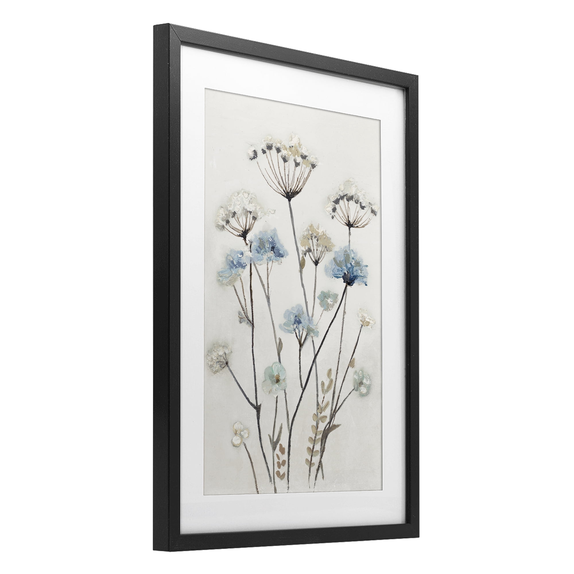 Stupell Industries Soft Jardin Azul Black Framed Print Under Glass, design by Patricia Pinto