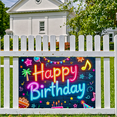 thumbnail image 5 of Neon Style Happy Birthday Banner with Party Elements Background for Birthday Party Decoration Photography Props Party Supplies Backdrop Decors, 5 of 7