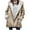 Khaki, variant on Hvyesh Sherpa Fleece Jackets for Women Plus Size Winter Hoodies Classic Fit Fleece-Liend Hooded Parka Faux Suede Long Pea Coat Outerwear