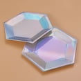 thumbnail image 1 of CNKOO 8pcs Iridescent Disposable Tableware Party Paper Plates Paper Tableware for Party Baby Shower Birthday Party (8 Inches Hexagon Plates), 1 of 8