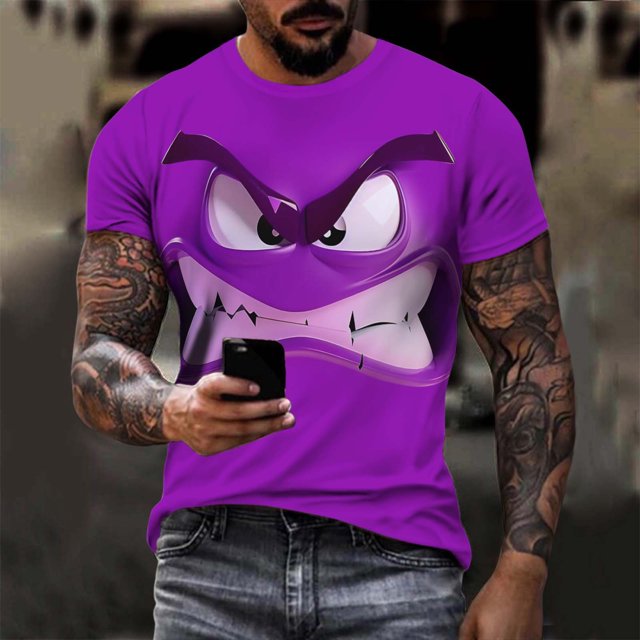 Tops para hombre, blusas y camisas de cuello redondo y manga corta para hombre, blusas casuales deportivas con estampado divertido de Halloween para hombre, camisas vintage de cuello redondo, blusas,
