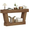 thumbnail image 1 of HOMCOM 63 Inch Vintage Console Table, Narrow Entryway Table, Dark Brown, 1 of 10
