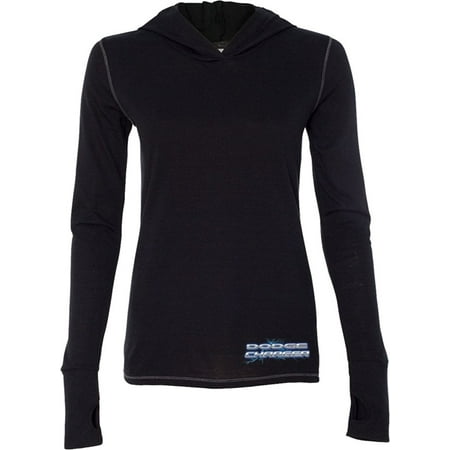 Doggie Sweatshirt - Ladies Dodge Charger Hoodie Tee Shirt - Black, LG (bottom print)