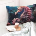 thumbnail image 4 of Pofeuu Ocean Seahorse Print Polyester Microfiber Plush Pillowcases, Super Soft and Cozy Pillow Case Covers with Envelop Closure（Pillow core not included）-16"x24", 4 of 6