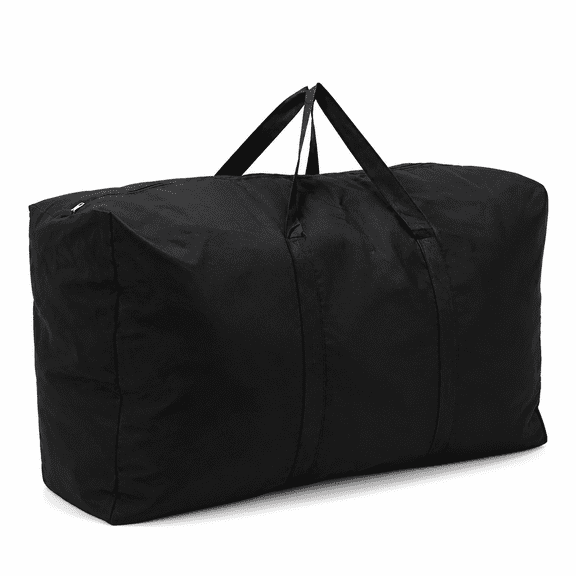 ELORIAH Extra Large Jumbo Laundry Shopping Bag Zipped Storage Strong Reusable Bags, Large Grocery Tote Shopping Bags, Black