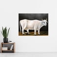 thumbnail image 2 of Pirosmani White Cow Black Background Painting Extra Large XL Wall Art Poster Print, 2 of 3