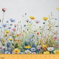 Castle Fairy Chic Flower Fabric by the Yard 2 Yards for Teens,Spring Graden Room Decor Fabric by the Yard,Botanical Plants Sewing Fabric,Lightweight Room Decor