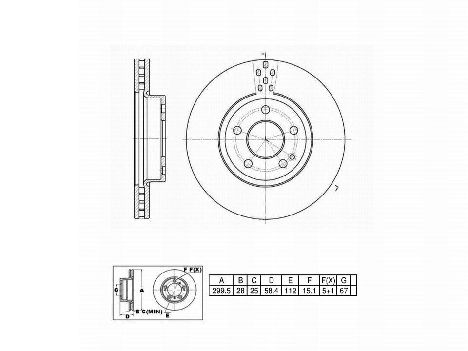 UltraHC Coated High Carbon Brake Rotor, Front UR005819, Mercedes-Benz Metris 2021-2016