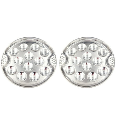 

Sarasara 2pcs Practical Restaurant Escargot Plate Barbecue Escargot Stainless Steel Dish