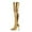 Gold, variant on Women's Metallic Over The Knee Boots Pointed Toe High Heels Thigh High Stilettos Boots